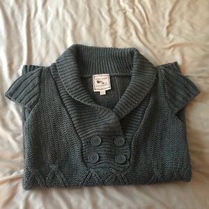 Grey - pink rose sweater